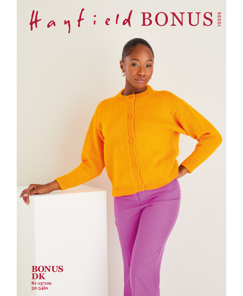 Sirdar 10595 Round Neck Cardigan in Hayfield Bonus DK (leaflet)