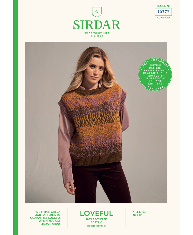 Sirdar 10772 Volcanic Vest in Loveful DK