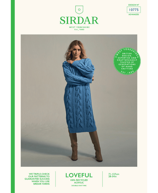 Sirdar 10775 Estuary Sweater Dress in Loveful DK