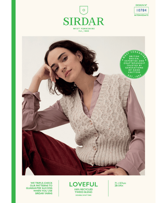 Sirdar 10784 Moss Stitch Vest in Loveful DK