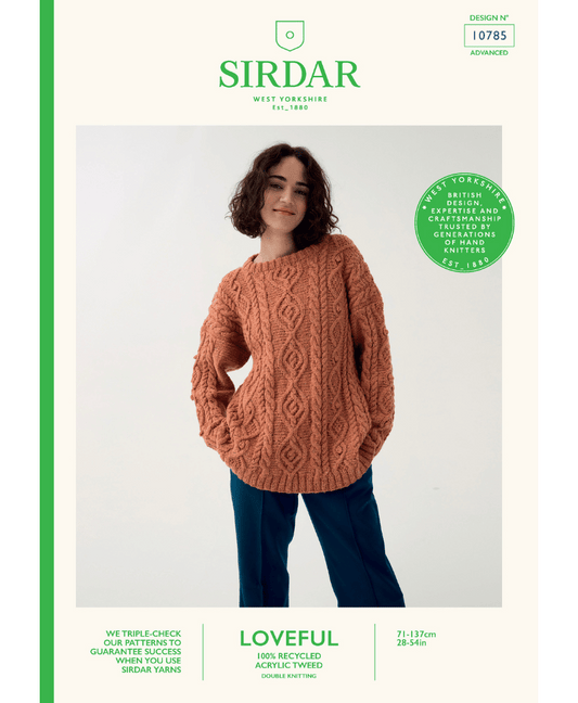 Sirdar 10785 Cable Crew Sweater in Loveful DK