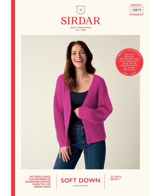 Sirdar 10879 Fluffy Little Cardigan in Sirdar Soft Down DK