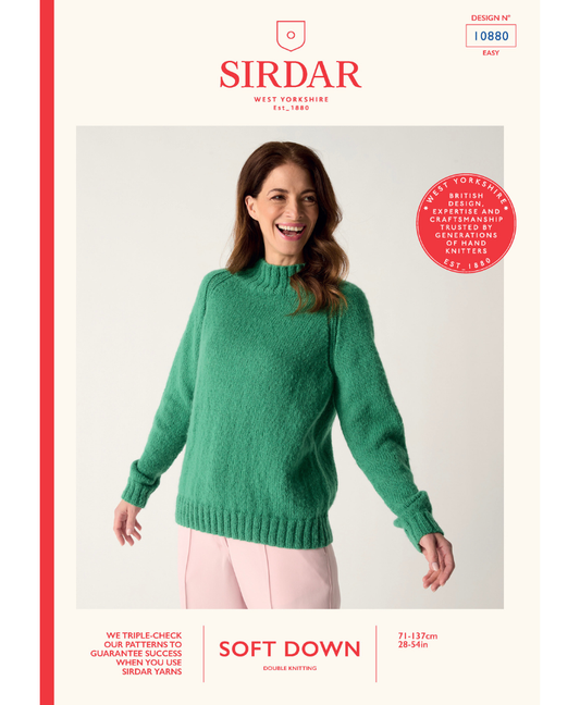 Sirdar 10880 Fuzzy Raglan Sweater in Sirdar Soft Down DK