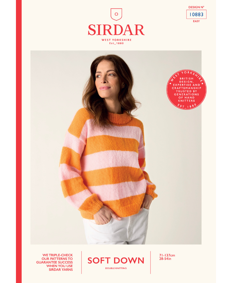 Sirdar 10883 Big Stripe Sweater in Sirdar Soft Down DK