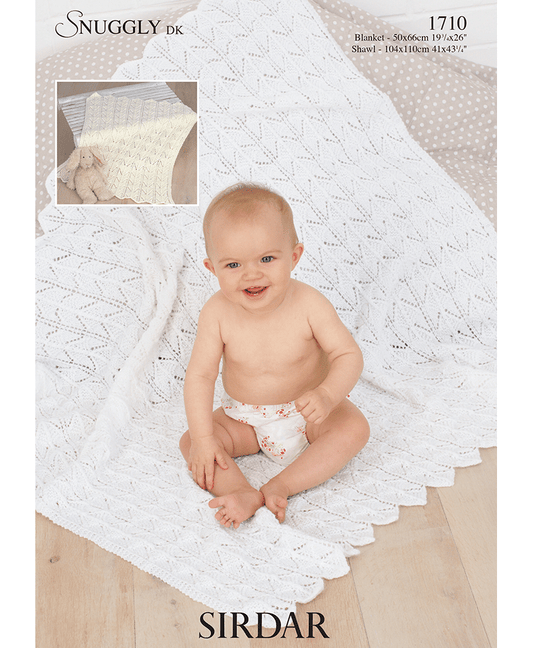 Sirdar 1710 Baby Blanket, Afghan & Shawl in Snuggly DK