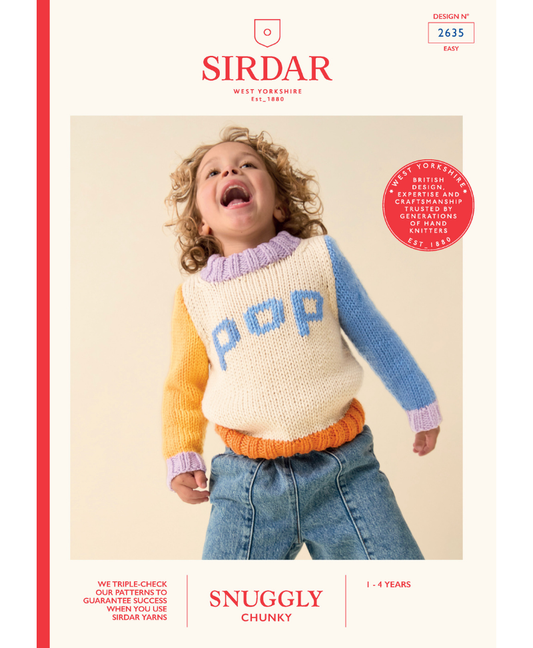 Sirdar 2635 Pop It On Sweater in Sirdar Snuggly Chunky