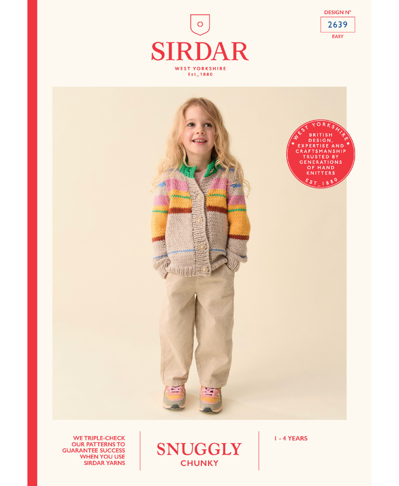 Sirdar 2639 Scandi Striped Cardigan in Sirdar Snuggly Chunky