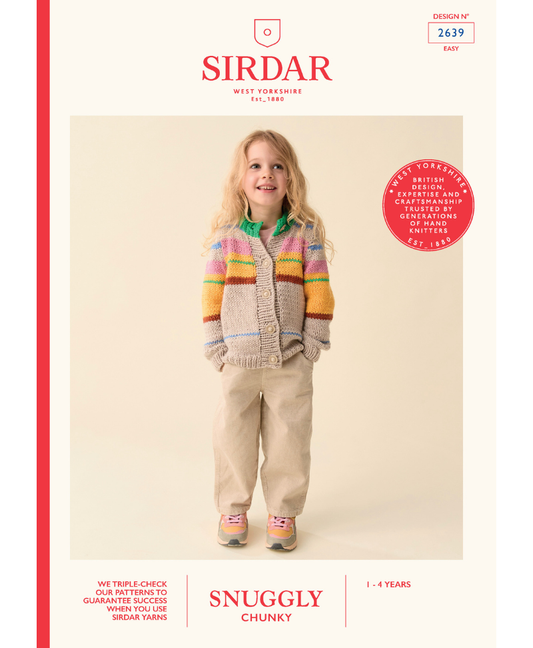 Sirdar 2639 Scandi Striped Cardigan in Sirdar Snuggly Chunky