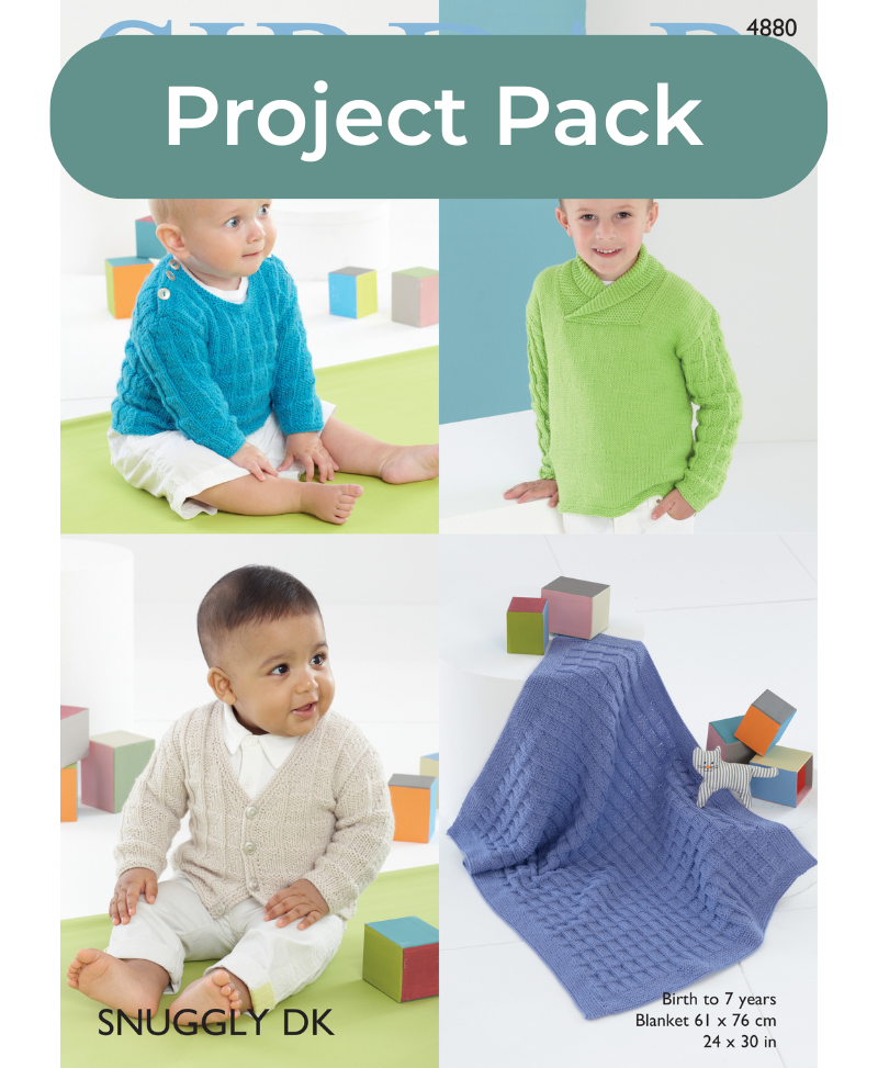 Sirdar 4880 Boy's Sweaters, Cardigan & Blanket Pattern and Yarn Project Pack