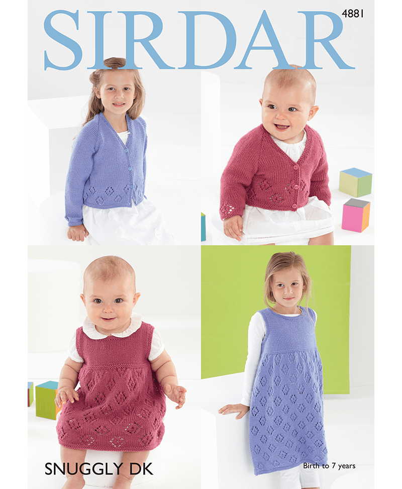 Sirdar 4881 Baby & Children's Cardigan and Pinafore in Snuggly DK (Leaflet)