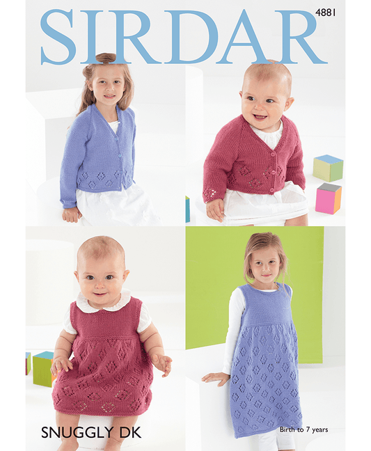 Sirdar 4881 Baby & Children's Cardigan and Pinafore in Snuggly DK (Leaflet)