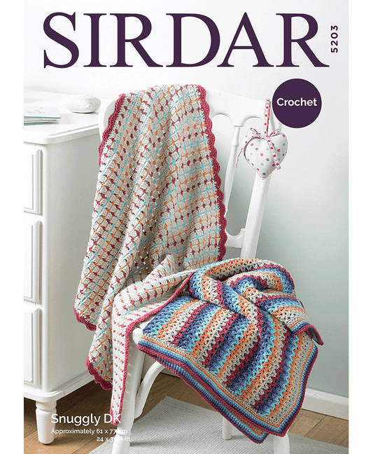 Sirdar 5203 Crochet Baby Blankets or Afghans in Snuggly DK