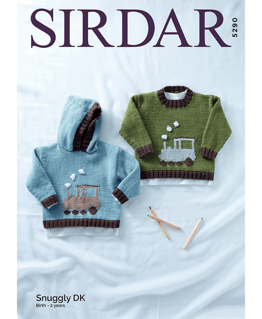 Sirdar 5290 Baby Boy's Round Neck & Hooded Sweaters in Snuggly DK