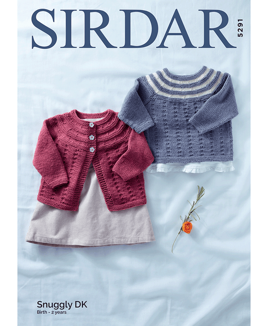 Sirdar 5291 Baby Girl's Cardigan & Sweater in Snuggly DK