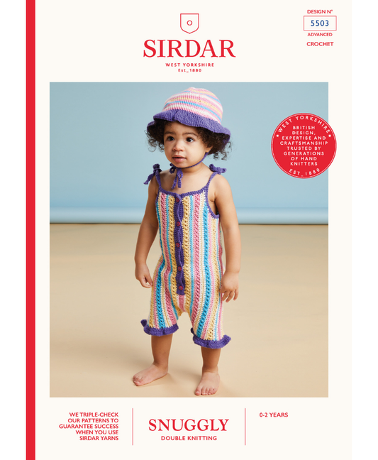 Sirdar 5503 Deck Chair Play Suit & Hat in Snuggly DK