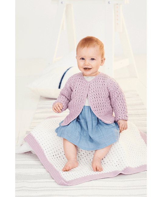 Stylecraft 9533 Crochet Cardigan and Blanket in Bambino DK