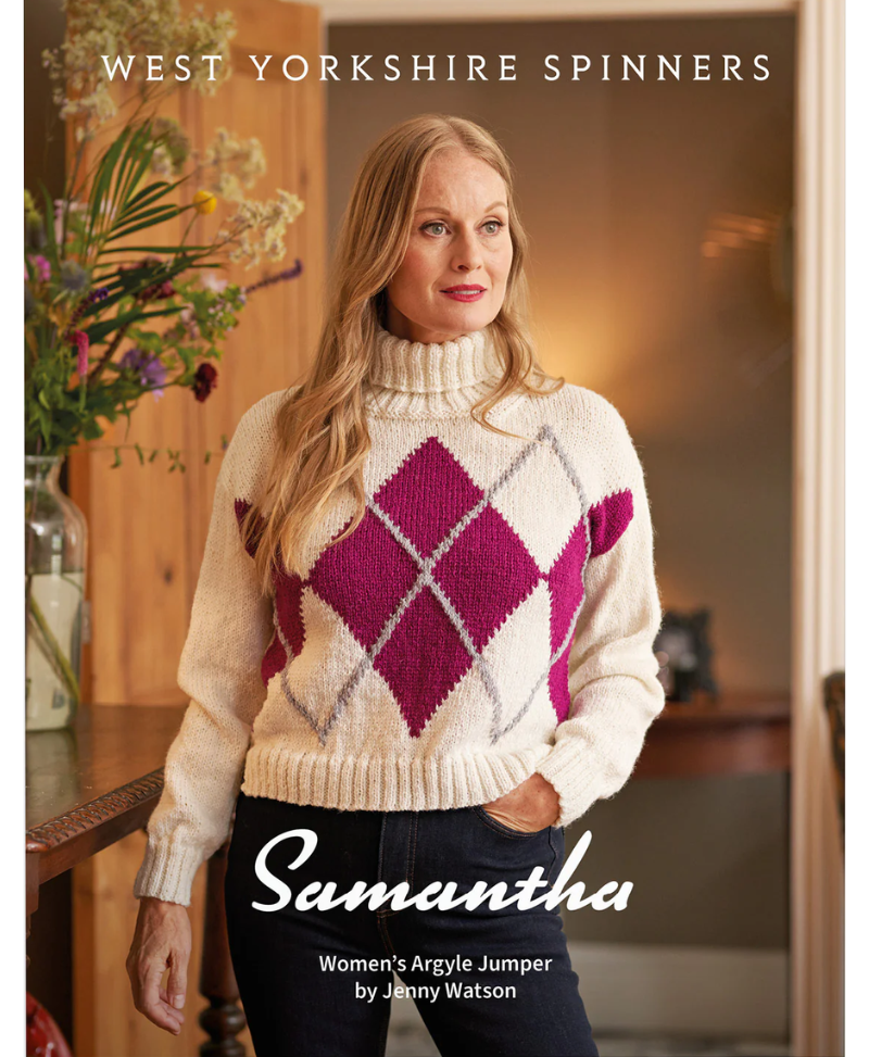 West Yorkshire Spinners Samantha Womens Argyle Jumper in ColourLab Aran (Download)