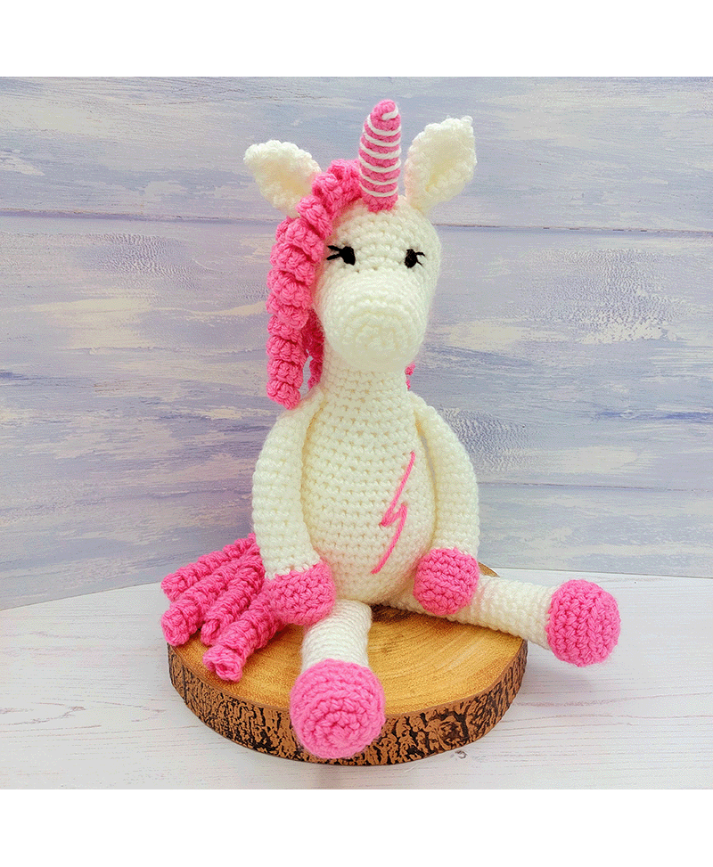 Wee Woolly Wonderfuls Moonbeam the Unicorn in Stylecraft Special Chunky