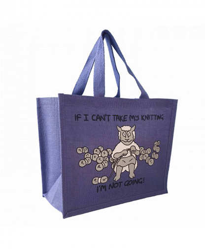 Vanessa Bee Designs "If I Can't Take My Knitting..." Bag - Purple