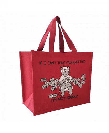 Vanessa Bee Designs "If I Can't Take My Knitting..." Bag - Red